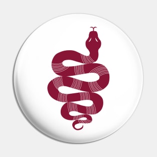 Large Snake burgundy Pin