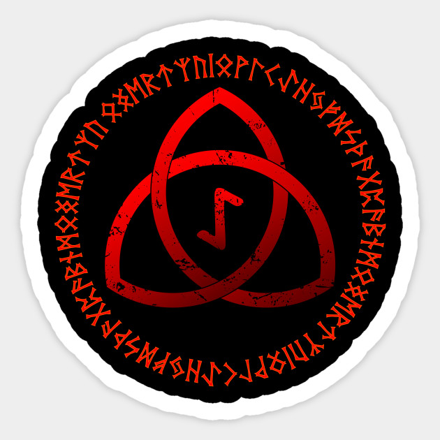 Nordic rune circle and EIHWAZ rune - Futark - Sticker