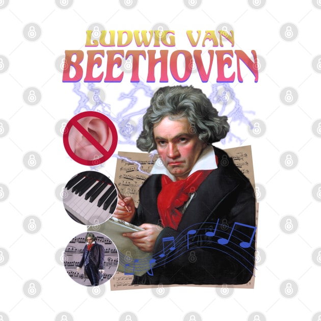 BEETHOVEN RAP TEE Ludwig Van Beethoven Cool Vintage Retro 90's Graphic Classical Composer Band T-Shirt by blueversion