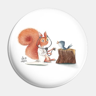 Doctor Squirrel Pin