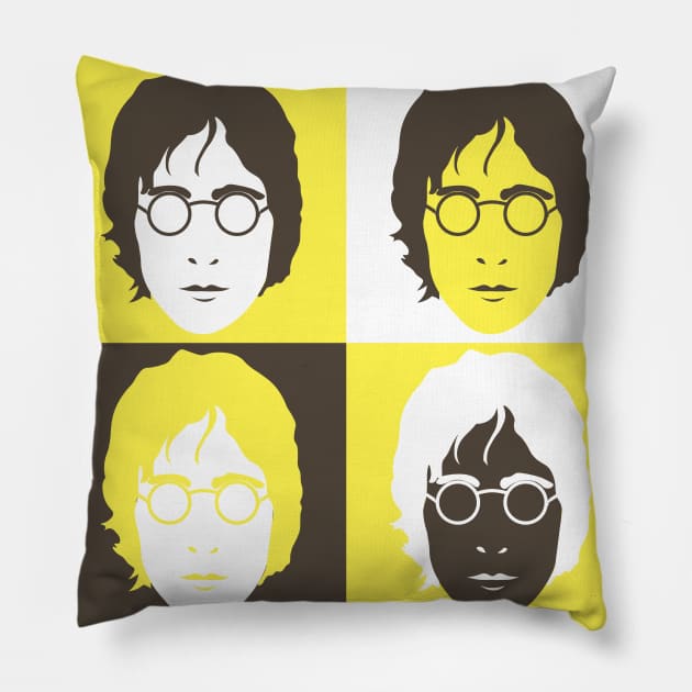 John Lennon Pop Art Minimalist Pillow by nankeedal