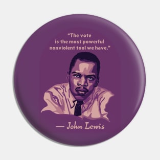 John Lewis Portrait and Quote Pin