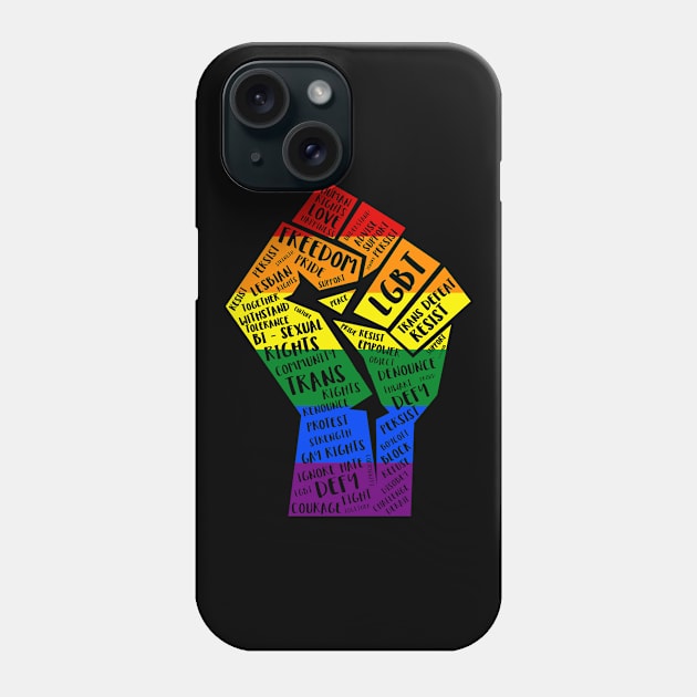National March Of Pride Fist Phone Case by normanshuck