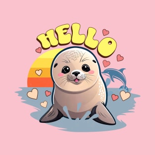 Cute Seal Sea Animals Seals Nealogy Who Loves Seals T-Shirt