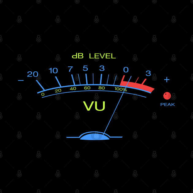 Volume VU Meter Vintage Audio Recording Studio Gear Guitar Musician Gift Neon Version by blueversion