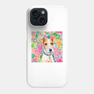 Preppy portrait of a cute terrier Phone Case