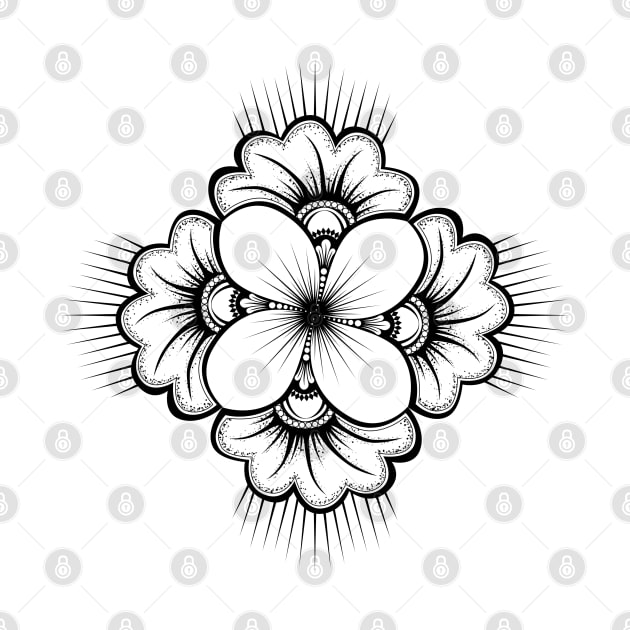 Hibiscus flower in zen minimalist mandala 02 by AudreyJanvier