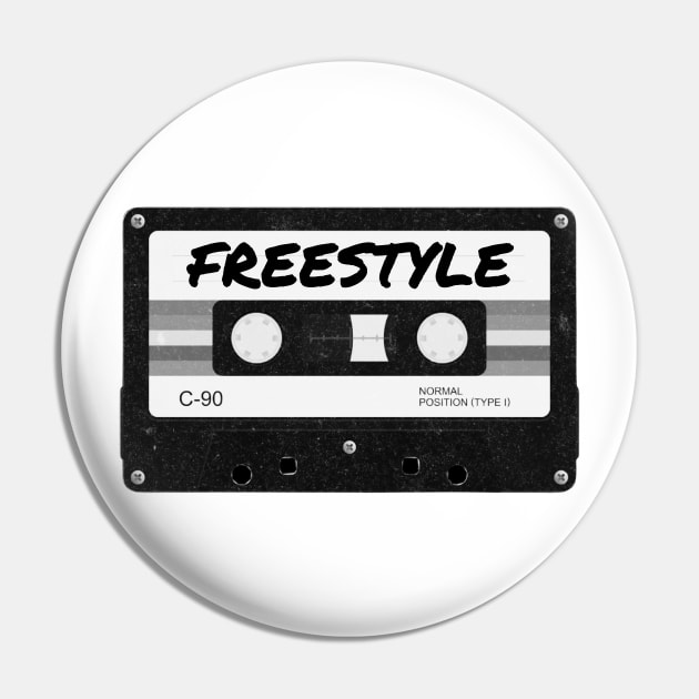 Retro 80s Music Freestyle Mixtape Pin by musicgeniusart