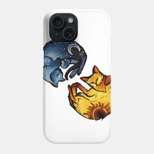 Cat moon and Cat sun Phone Case