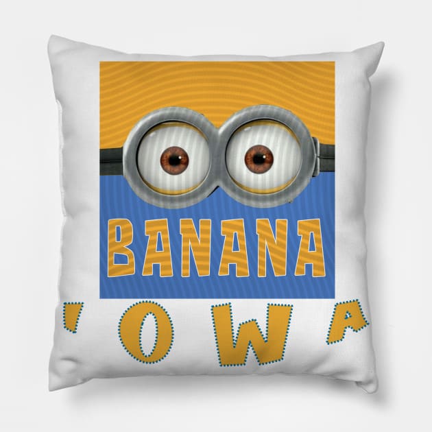 MINION BANANA USA IOWA Pillow by LuckYA