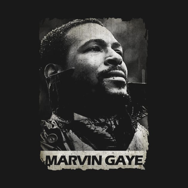 Marvin Gaye - Vintage In Frame by WHITE ANGEL STUDIO