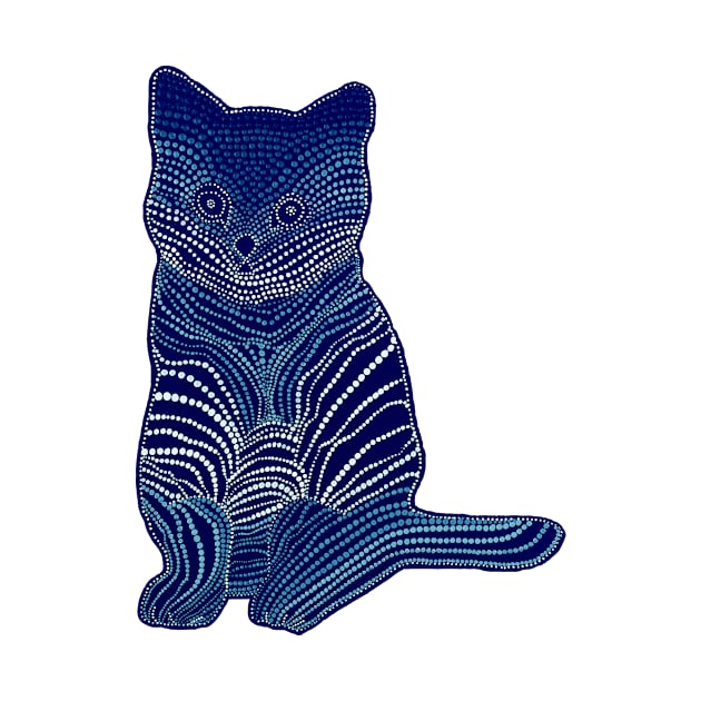 Meow Meow - Monochrome Navy Blue by Amy Diener