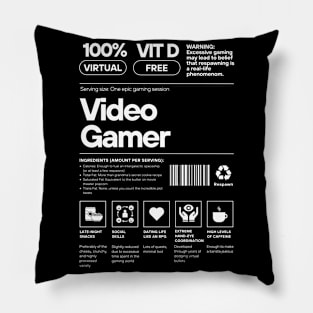 Video gamer label Pillow