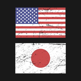 United States Flag & Japan Flag T-Shirt