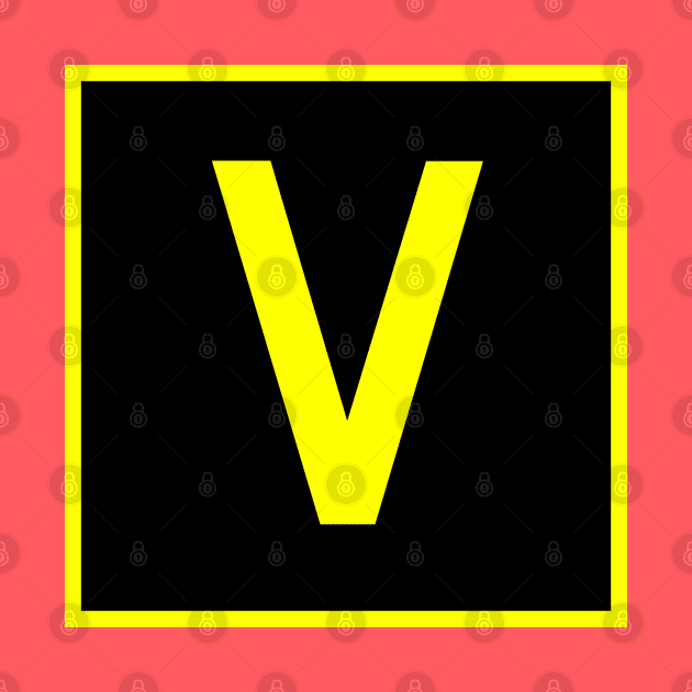 V - Victor - FAA taxiway sign, phonetic alphabet by Vidision Avgeek