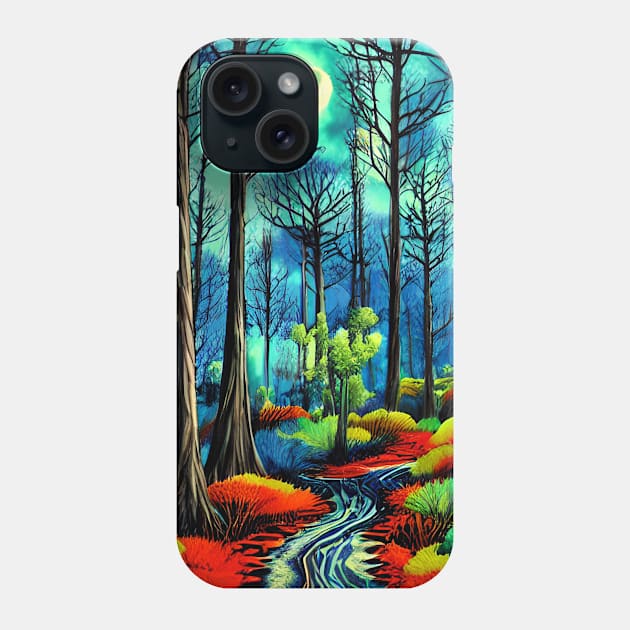 Beautiful Forest Moonlight Phone Case by Sanzida Design