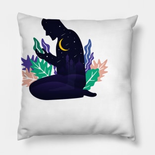 Man praying illustration Pillow