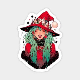 Cute Christmas Witch Magnet