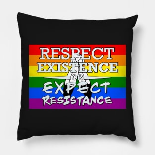 Respect Exsistence or Expect Resistance, Two-Spirit Pride Flag Pillow