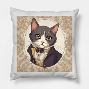 Regency Era Cat Portrait Pillow