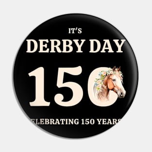 Celebrating 150 Years KY Derby Day Men Women Retro Pin