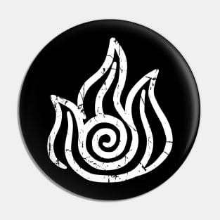 Fire white symbol Pin