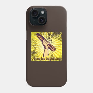 French "I LOVE BAGUETTES" France Bread Baguette Propaganda Phone Case