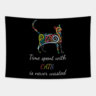 Time Spent With Cats - T-Shirt V1 Tapestry