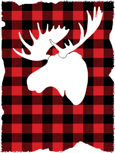 Winter Flannel Plaid Moose Magnet