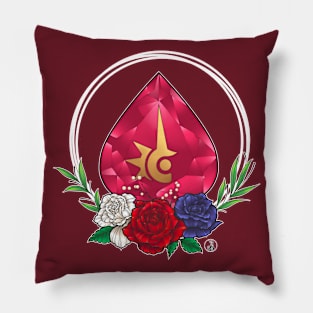 Red Mage from FF14 Job Crystal with Flowers T-Shirt Pillow