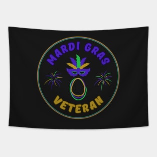 Mardi Gras Veteran Parade Celebration InBlack Tapestry