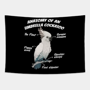 Anatomy Of An Umbrella Cockatoo Parrot Bird Lover Tapestry