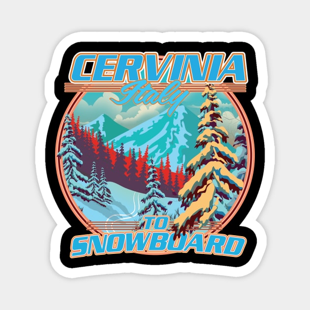 Cervinia Italy Snowboarding logo. Magnet by nickemporium1