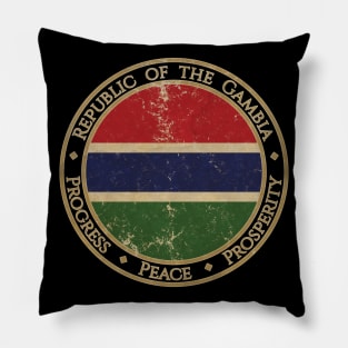 Vintage Republic of The Gambia Africa African Flag Pillow