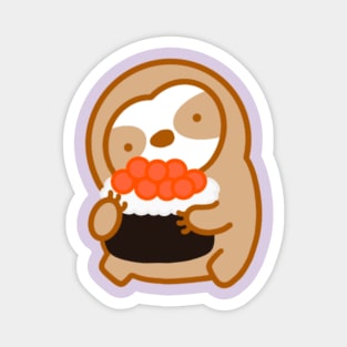 Cute Salmon Roe Sushi Sloth Magnet