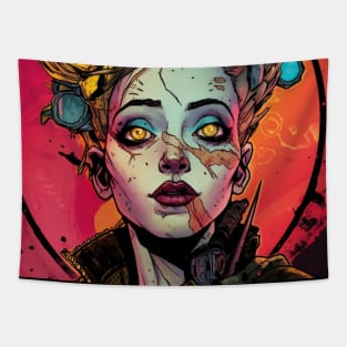 Post Apocalyptic Psycho Girl Tapestry