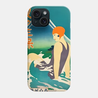 Vintage Japanese Travel Poster - Swimmer Phone Case