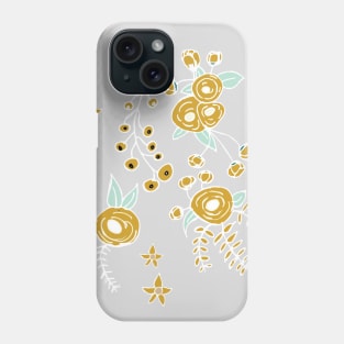 Winter Floral Gold Phone Case