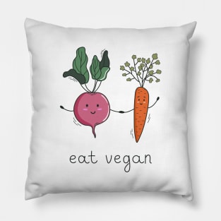 Cute doodle beetroot and carrot Pillow