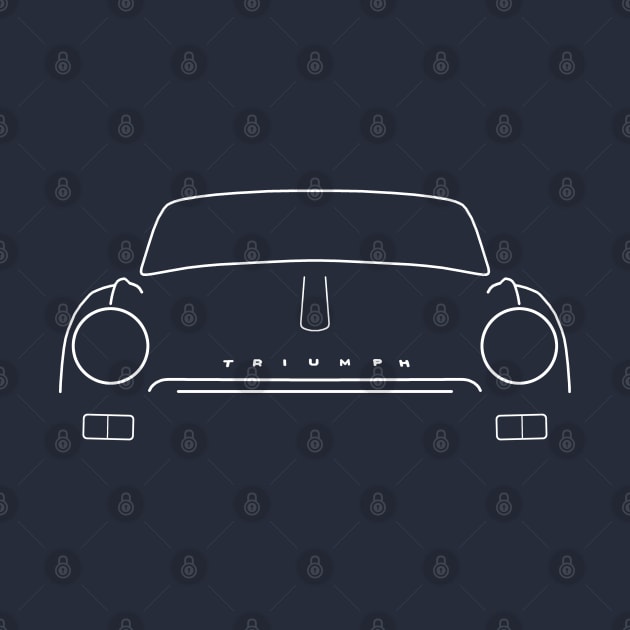 Triumph Spitfire Mk III 1960s British classic car white outline by soitwouldseem