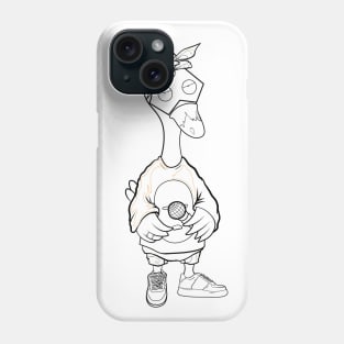Super dope Slluks character gangster duckie chilling ink-pencil black-and-white  illustration Phone Case