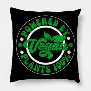 Vintage Powered By Plants WFPB Diet Vegan Nutrition Lovers Pillow