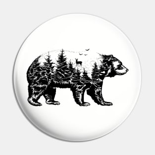 Bear Wilderness Double Exposure Pin