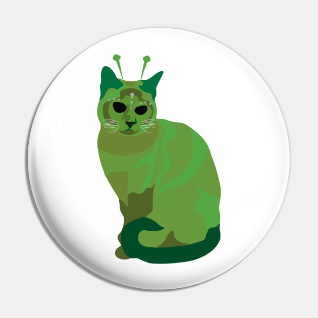 Area 51 Cat Pin by Annabalynne