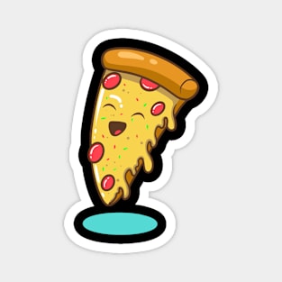 Happy Pizza Slice Magnet