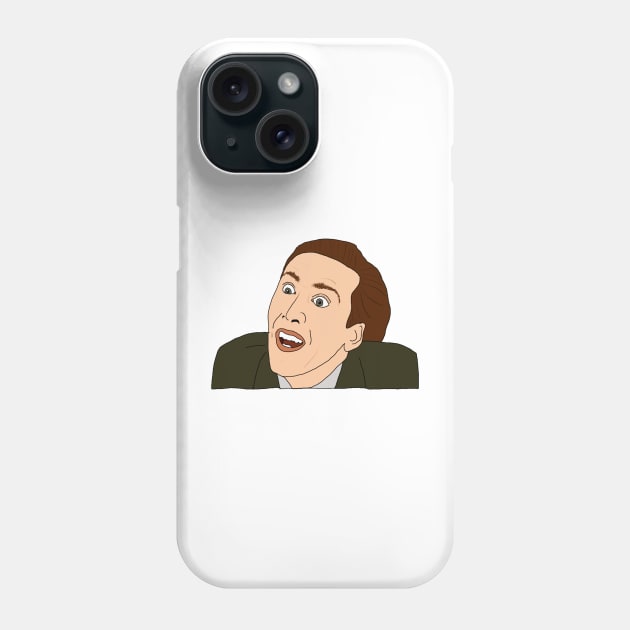 Nic Cage Derp Face Phone Case by Tiny Baker