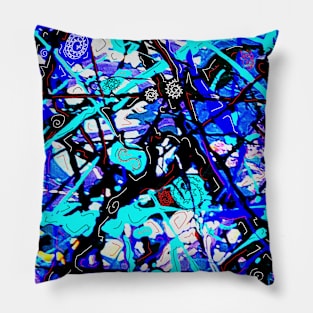 blue splash 57 Pillow