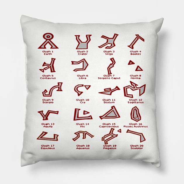 Dialing Ring Glyphs:  Page 1 of 2 Pillow by Spacestuffplus