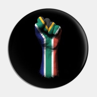 Flag of South Africa on a Raised Clenched Fist Pin