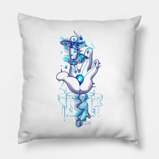 Blue cartoon hands modern and unique Pillow